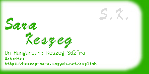 sara keszeg business card